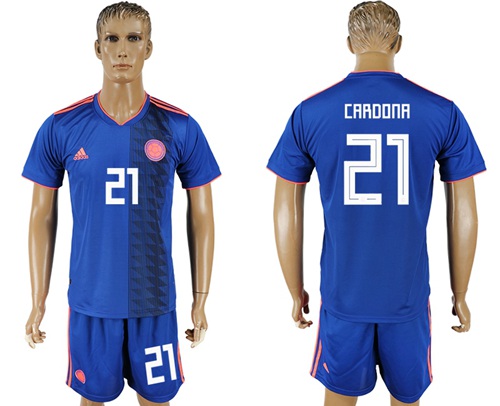 Colombia #21 Cardona Away Soccer Country Jersey - Click Image to Close